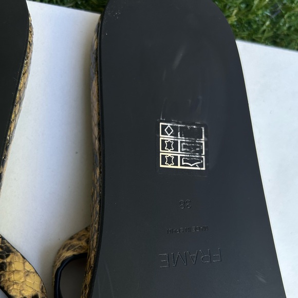 Frame Le Montauk Leather Cross Sandals python multi Size 38 like new - Picture 5 of 9